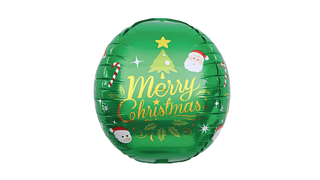 Balão Metalizado Natalino 4D Verde – Merry Christmas granel