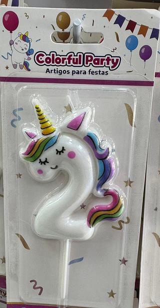 vela de aniversario unicornio