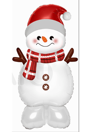Boneco de neve em pé com cachecol granel