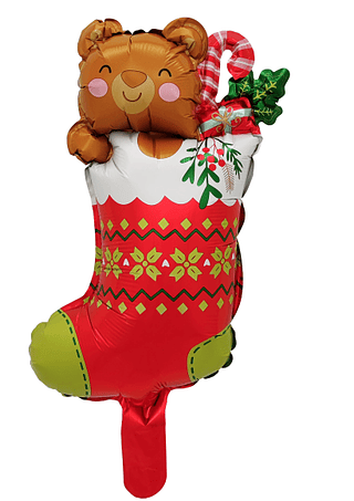 Balão Ursinho de Natal com Meia granel